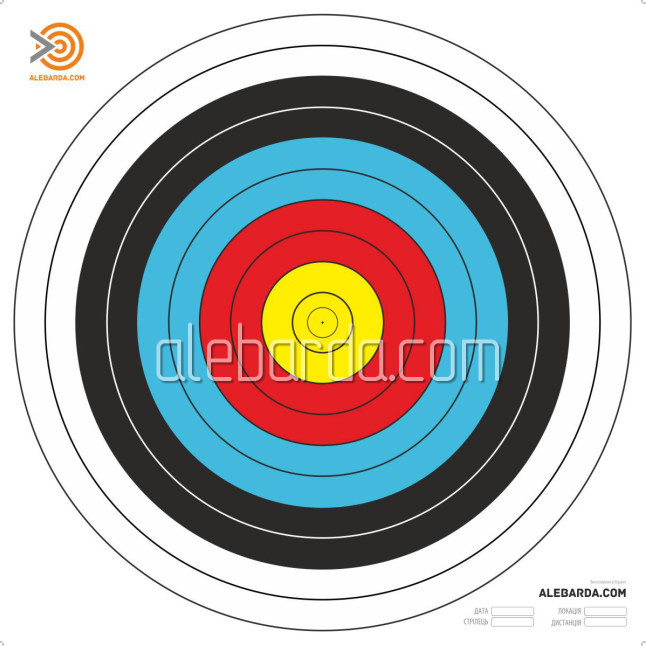  Archery COLOR Target Faces -  Official World Archery FITA 40 изображение 1